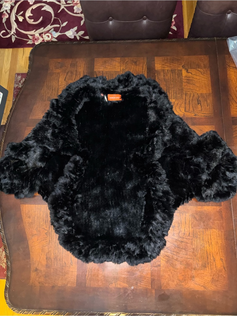 Patrizia Luca Black Rex Rabbit Fur Teddy Jacket